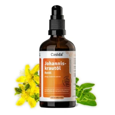 Imagen de Casida® Aceite de Hierba San Juan Hipérico rojo calentador y calmante para masajes fricciones calidad farmacias 100 ml (100 ml)