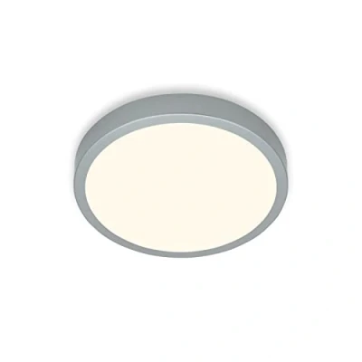 Imagen de BRILONER Leuchten Lámpara LED de Techo, Luz Blanca Cálida, Superficie, Color Plateado, Diámetro 280 x 40 mm, 3700 014