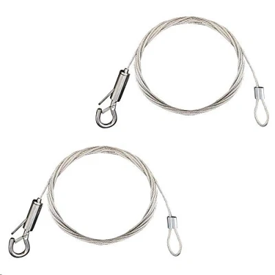 Imagen de KINDPMA 2 Piezas Cable de Colgar Acero Inoxidable 1.5 mmx2 m Alambre Trenzado para Marco Imagen Ropa Cuadros Soporte 30Kg