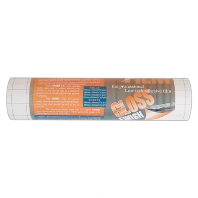 Imagen de Frisket Rollo de película brillante baja adherencia, transparente, 254 mm x 3,66 m, vinilo corte fino, corta limpiamente, adhesivo extraíble, autoadhesivo, duradero