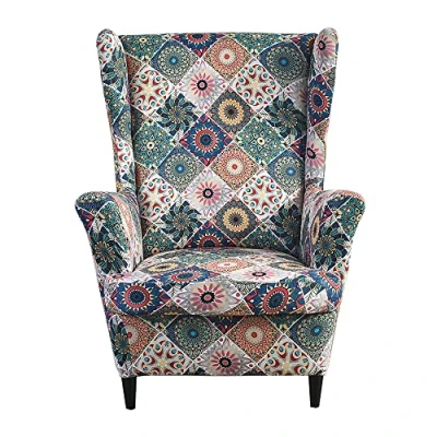 Imagen de Meigeh Fundas de Sillón orejero elástica 1 Plaza Estampado para sillones con Respaldo ala Cubre Sala Estar Una Cortina sueños