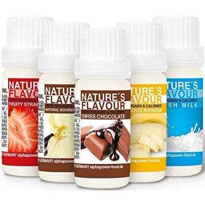 Imagen de ALPHAPOWER FOOD Aromas alimentarios por repostería y bebidas I Súper pack ahorro 5x10ml, Vegano, 100% naturales con Sabor Premium saborizante sin azucar Flavdrops, Flavor Drops liquida