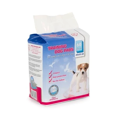 Imagen de Iris Ohyama, Almohadillas para Cachorros/Almohadillas adiestramiento de Cachorros, Juego 60, Perfectamente Absorbente, sin Fugas ni olores, desechable Pet Pad NS 60R Azul
