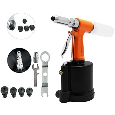 Imagen de Seababyhouse Remachadora Neumática Profesional Herramienta Hidráulica De Remachado Aire, Pistola Remache 1/4&quot;, 3/16&quot;, 5/32&quot;, 1/8“, 3/32&quot; Nosepieces, 2,4 6,4mm