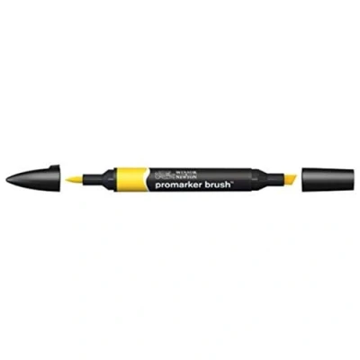 Imagen de Winsor &amp; Newton Promarker Brush Rotulador Doble Punta, Punta Pincel, Tinta Base Alcohol, Color Sunflower (y156)