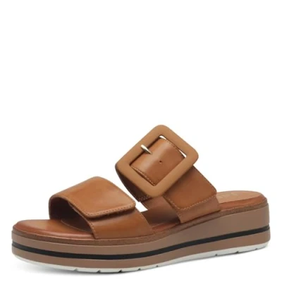 Imagen de Jana Softline 8 27271 42 300 Tan Zapatillas cómodas Multiancho Calzado Diario Festivo Elegante, Sandalias Planas Mujer, marrón, 40 EU Ancho