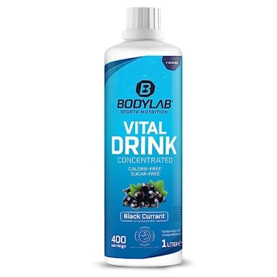 Imagen de Bodylab24 Vital Drink Concentrated Grosella Negra 1000ml, bebida concentrada sin azúcar, jarabe zero, con vitaminas y l carnitina, deportiva pocas calorías