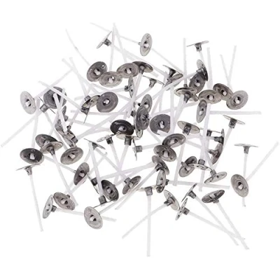 Imagen de POFET 100 mechas de vela 3,5 cm, enceradas, mecha natural para hacer velas, bricolaje
