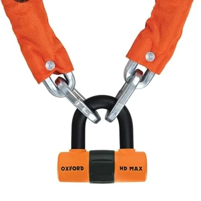 Imagen de Oxford LK145 Candado de cadena acero endurecido para motocicleta, 1,5 m, color naranja