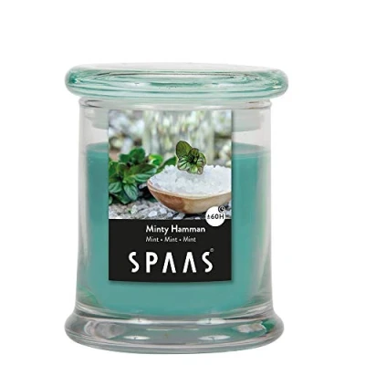 Imagen de Spaas Minty hammam Vela perfumada en Tarro doméstico, ± 60 Horas, Vidrio, Cera de parafina, Verde Esmeralda