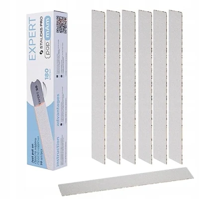 Imagen de STALEKS PRO Recambio Fundas de Limas mineral «Papmam» para base recta Expert Papel ecológico 50 Pcs (Grano 180)