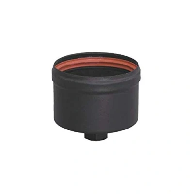 Imagen de Tapón de purga H esmaltado color negro 850C Ø80 mm para conducción humos estufas y chimeneas pellet