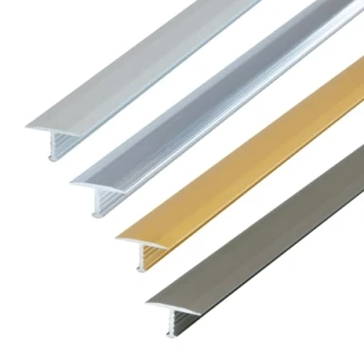Imagen de perfil en T Dalsys, de transición 100 cm x 13 mm para suelos, aluminio anodizado, cromado plata