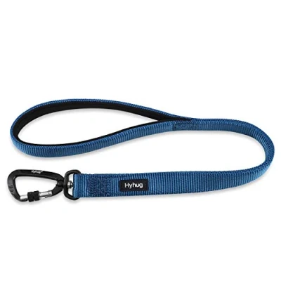 Imagen de Correa Corta Resistente de 61 cm Longitud con asa cómoda y Aluminio aviación Ligera para Perros Grandes medianos. (Azul clásico)