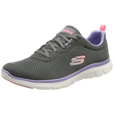 Imagen de Skechers Flex Appeal 4.0 Brilliant View, Zapatillas Mujer, Charcoal Mesh Lavender Trim, 39.5 EU