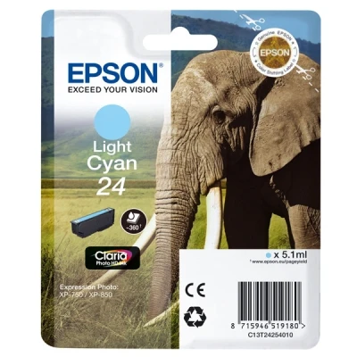 Imagen de Epson Cartucho Inyeccion Tinta Cian Claro T24 360 Páginas Blister Sin Alarma Xp/750/850