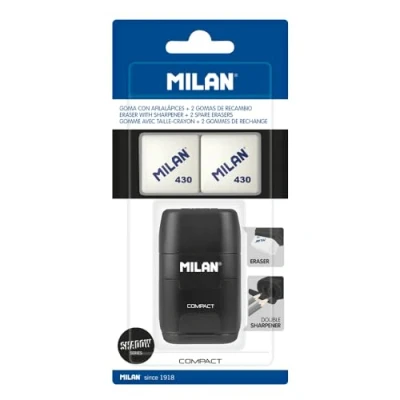 Imagen de MILAN® Blíster afilaborra COMPACT serie especial Shadow + 2 gomas de recambio