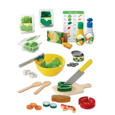 Imagen de Melissa &amp; Doug Ensalade de Juguete madera, Alimentos Juego Creativo y Imitación,Comida 50 Piezas, Montessori, Regalo para niños niñas 3, 4, 5, 6, 7 Años