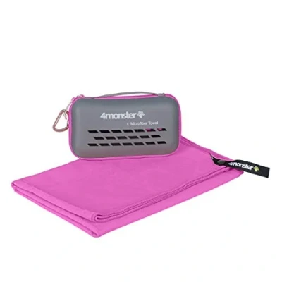 Imagen de 4Monster Toalla de microfibra ligera, suave, superabsorbente y secado rápido, ideal para ir al gimnasio, viaje, acampada, a la piscina, playa o hacer yoga