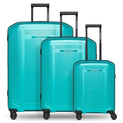 Imagen de SMARTBOX Edition 02 Artículos habituales, Teal Metallic, Kofferset (3 teilig), Carro rígido con ruedas giratorias, juego de 3