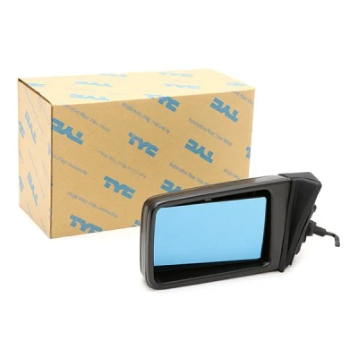 Imagen de Espejo retrovisor Tyc 321 0020 izquierda imprimado Ajuste por varillas, plano, tintado en azul MERCEDES BENZ: 190, Clase E Berlina, W124 Berlina
