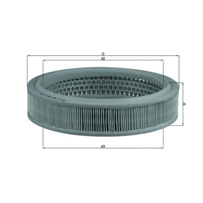 Imagen de MAHLE ORIGINAL LX 160 Filtro de aire 57,0 232,0 Cartucho filtrante SEAT: Marbella Hatchback, Panda, Terra Furgón, FIAT: Uno Hatchback