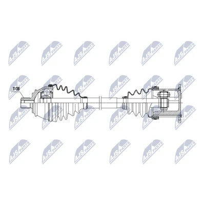 Imagen de NTY NPW AU 105 Árbol de Transmisión Eje delantero, derecha 588mm 104mm automática CVT (continua) AUDI: A6 C6 Sedán, Avant