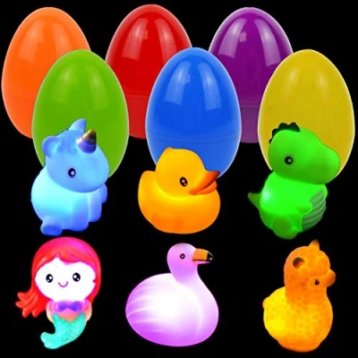 Imagen de JOYIN 6 Huevos de Pascua prerellenos con Juguetes flotantes iluminados para la Caza Pascua, cestas Rellenos, Regalos Fiesta, Suministros Premio el Aula