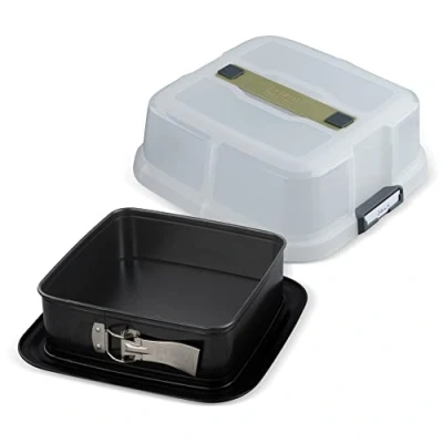 Imagen de Zenker Bake, Click &amp; Go Molde cuadrado con tapa de 24 x 8 cm para hornear a juego el transporte directo