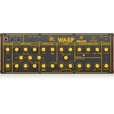 Imagen de Sintetizador analógico Behringer WASP DELUXE legendario con dos OSC, VCF multimodo, cadena polivinílica de 16 voces y formato Eurorack