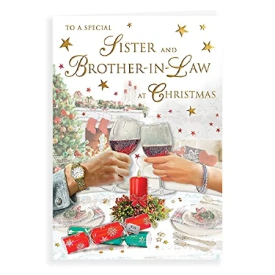 Imagen de Tarjeta de Navidad Tradicional Hermana y Hermano en la Ley 9 x 6 pulgadas Regal Publishing