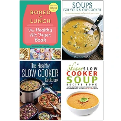 Imagen de Bored of Lunch The Healthy Air Fryer Book [Hardcover], Soups for Your Slow Cooker, Cooker Cookbook, Skinny Soup Recipe 4 Books Collection Set