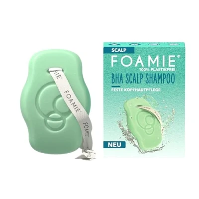 Imagen de Foamie champú sólido SCALP, anticaspa para cuero cabelludo con BHA, ácido salicílico y extracto de flor malva, especializado en cuidado del cabelludo, solución cabello sin