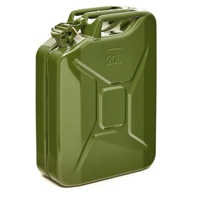Imagen de BW© Bidón de combustible metal, 20 litros, color verde oliva, RAL 6003, certificado TÜV y homologación UN, fabricado en Europa