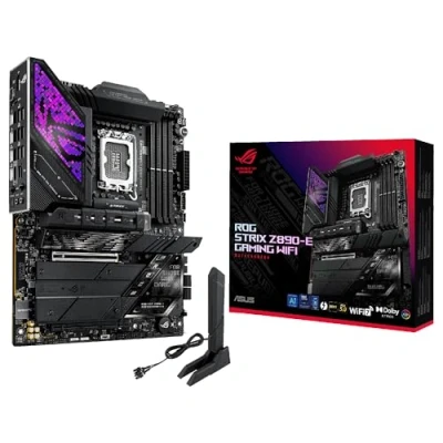 Imagen de ASUS ROG Strix Z890 E Gaming WiFi Placa Base ATX, 18+1+2+2 etapas de Potencia, DDR5, PCIe 5.0 Compatible con GPU última generación, Siete Ranuras M.2, 7, AI Overclocking, Networking II