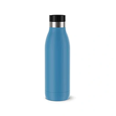 Imagen de Emsa Botella Bludrop Basic N31103, 0,5 litros, 100 % hermética, cierre Quick Press, placer de beber 360, calor 12 h frío 24 h, apto para lavavajillas, acero inoxidable, color azul