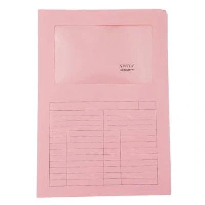 Imagen de Blasetti SINTEX Carpetas portadocumentos con ventana ROSA archivador documentos para oficina, formato A4, paquete de 50 unidades, papel usado 120 g, abierta por dos lados