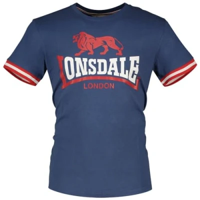 Imagen de Lonsdale Normale Passform Kergord Camiseta estampada, Hombre, Talla: Small, Navy red white