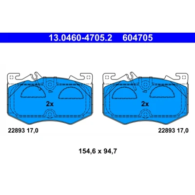 Imagen de ATE 13.0460 4705.2 Juego de pastillas freno preparado para indicador desgaste, excl. contacto avisador desgaste MERCEDES BENZ: CLA Coupé