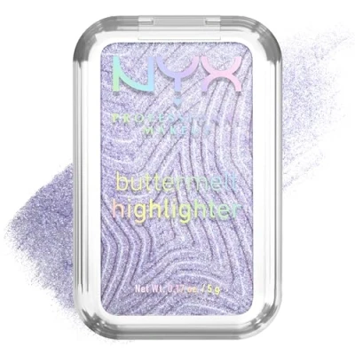 Imagen de NYX Professional Makeup Buttermelt Highlighter, Iluminador en Polvo, Fórmula Resistente a Transferencias con Manteca de Mango, Karité y Almendra para un Glow Radiante, 12 Horas, No 1 Butta