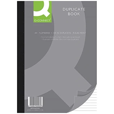 Imagen de Q Connect Duplicate Book Libro de registro A4, gris