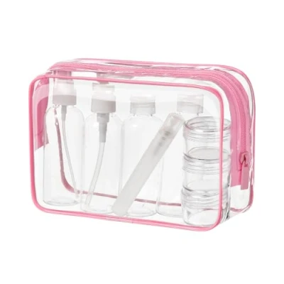 Imagen de MOCOCITO Necesers Transparentes y 1 Bolsa de Vuelo para Líquidos (20cm x 20cm,1L), Cosméticos Impermeable Hombre Mujer