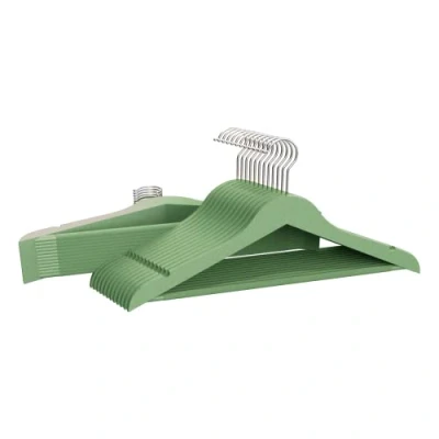 Imagen de COM FORT HOUSE Percha de Resina para Ropa Color Verde Resistente con Muescas Antideslizantes 45cm Pack 24 Unidades
