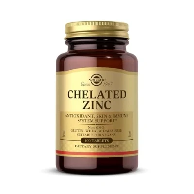 Imagen de Solgar Chelated Zinc Suplemento Alimenticio que Favorece Piel, Cabello y Uñas Con Para Hombre Mujer 100 Cápsulas