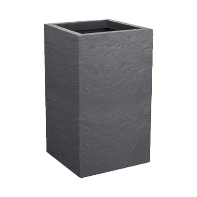 Imagen de EDA Volcania&#039;Up Maceta Cuadrada Alta 36 L, decoración de Piedra imitación Zona retención Agua 29,5 x 49,5 cm, Color Gris