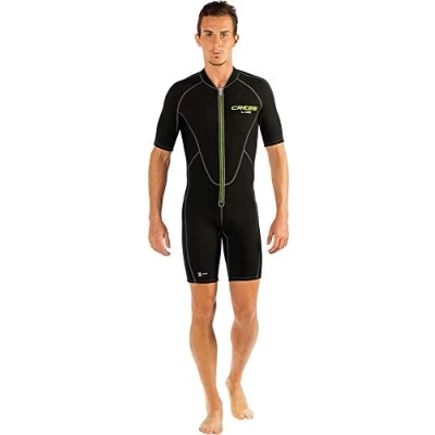 Imagen de Cressi Lido Man Monopiece Wetsuit 2mm Traje Corto de Neopreno High Stretch para Hombre , Negro/Amarillo S/2