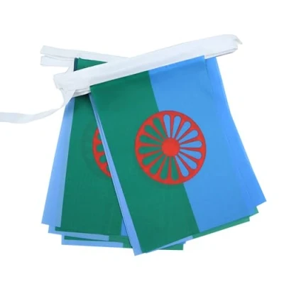 Imagen de AZ FLAG Guirnalda 6 Metros 20 Banderas Gitana 21x15cm Bandera DE LOS GITANOS Gypsy 15 x 21 cm BANDERINES