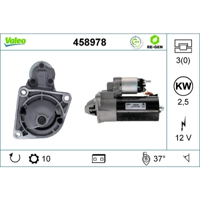 Imagen de VALEO 458978 Motor de arranque 12 2,5 10 FIAT: Ducato III Furgón, Camión plataforma / Chasis, Bus