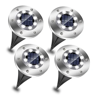 Imagen de EXTRASTAR Luces Led Solares para Exteriores, Exterior Jardin, Impermeable, Luz Solar 8 LEDs, Blanca Fría 6500K, Terraza, Césped, 4pcs