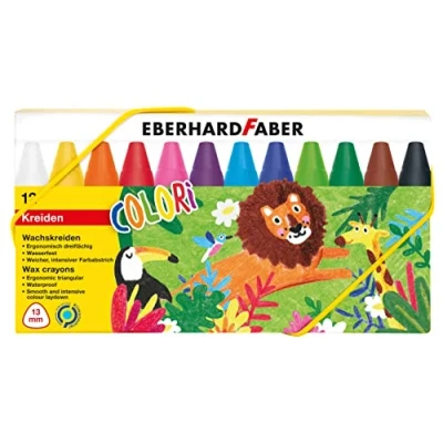 Imagen de Eberhard Faber 524010 Crayón de cera Colori, 12 crayones resistentes al agua en estuche cartón